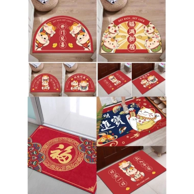 Thảm Lau Chân Hình Mèo Tết HT01 Giá 42.000 VNĐ - Siêu Thấm, Đệm êm, Giảm Giá