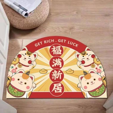Thảm Lau Chân Hình Mèo Tết HT01 Giá 42.000 VNĐ - Siêu Thấm, Đệm êm, Giảm Giá