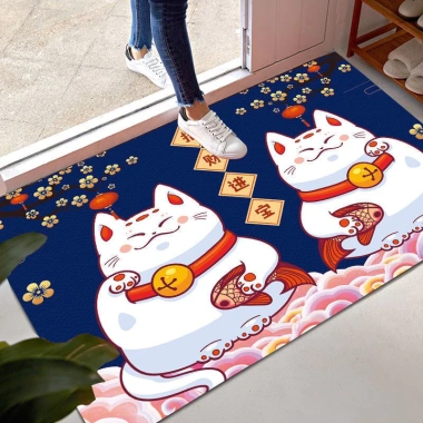 Thảm Lau Chân Hình Mèo Tết HT01 Giá 42.000 VNĐ - Siêu Thấm, Đệm êm, Giảm Giá
