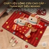 Thảm Lau Chân Lông Cừu 40x60cm Ngựa Đỏ May Mắn, Đế Silicon Thấm Hút - Giá 66.000đ