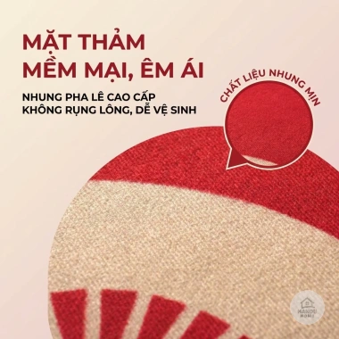 Thảm Lau Chân Lông Cừu 40x60cm Ngựa Đỏ May Mắn, Đế Silicon Thấm Hút - Giá 66.000đ
