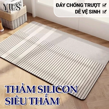 Thảm Lau Chân Phòng Tắm Siêu Thấm Nước, Dày Dặn, Chống Trượt 40x60/60x90 cm YUUS - Giá 69.000 VND
