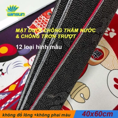 Thảm Lau Chân Siêu Thấm Nước Chống Trơn Trượt Mèo Chiêu Tài Nhật Bản - 16.900đ