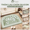 Thảm Lau Chân Silicon Cao Cấp Thấm Hút, Họa Tiết Hoa Lá, Chống Trơn Trượt, Giá 57.000₫