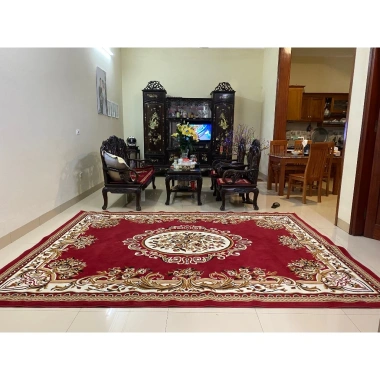 Thảm Len Indo ĐẠI PHÁT Xù Lông, Giữ Màu Lâu, Dày Mịn cho Phòng Khách và Thờ - 1.69 Triệu