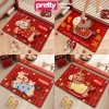Thảm Lông Cừu Đỏ Hình Ngựa Lucky - Phong Thủy Đầu Năm, Thảm Lau Chân Mềm Mịn, 58.000 VNĐ