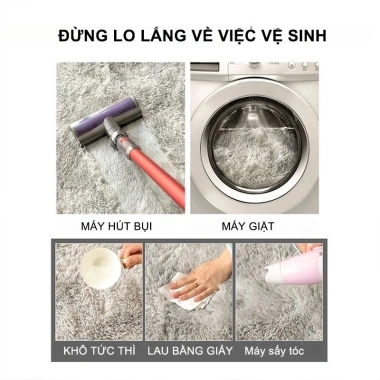 Thảm lông mềm mịn chống trượt - Trang trí phòng ngủ sang trọng, phòng khách, giá ưu đãi 114.000₫