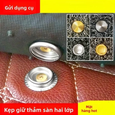 Thảm lót chân ô tô hai lớp Khóa chống trượt, vòng lụa tháo rời – Nút chụp kim loại MROO – Giá chỉ 106.467₫