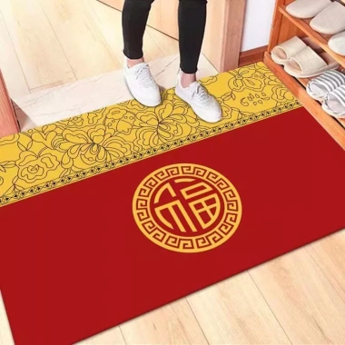 Thảm lót cửa chùi chân năm mới 2.025 - Thảm phòng tắm thấm hút, màu đỏ, trang trí nội thất, giá 81.648 VND 4