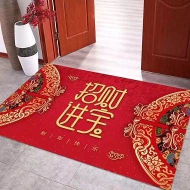 Thảm lót cửa chùi chân năm mới 2.025 - Thảm phòng tắm thấm hút, màu đỏ, trang trí nội thất, giá 81.648 VND 8
