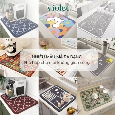 Thảm lót ly silicon violet cao cấp, cách nhiệt, chống trượt, dễ vệ sinh, giá 64.000đ