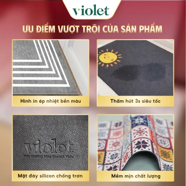 Thảm lót ly silicon violet cao cấp, cách nhiệt, chống trượt, dễ vệ sinh, giá 64.000đ
