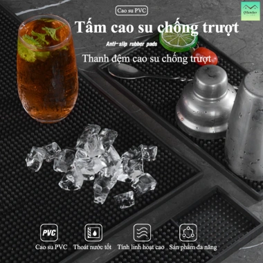Thảm lót quầy bar đen cao su chống thấm, thoát nước, không trơn, cách nhiệt - 35k 3