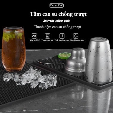 Thảm lót quầy bar đen cao su chống thấm, thoát nước, không trơn, cách nhiệt - 35k 4