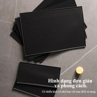 Thảm lót quầy bar đen cao su chống thấm, thoát nước, không trơn, cách nhiệt - 35k 6