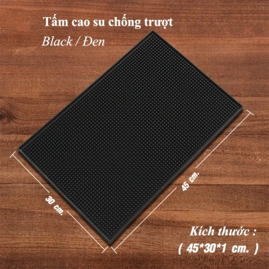 Thảm lót quầy bar đen cao su chống thấm, thoát nước, không trơn, cách nhiệt - 35k 10