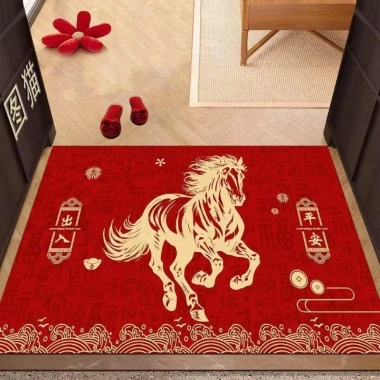 Thảm Lót Sàn 50x80cm Năm Ngựa - Chống Trơn, Chống Bụi, Phong Cách Trung Hoa 2.026
