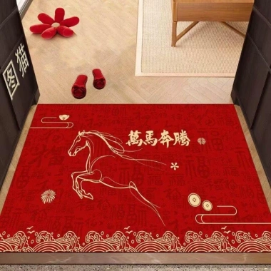 Thảm Lót Sàn 50x80cm Năm Ngựa - Chống Trơn, Chống Bụi, Phong Cách Trung Hoa 2.026