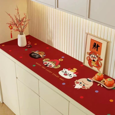 Thảm lót sàn đỏ trang trí lễ hội, khăn trải bàn da dài, chống nước, bảo vệ nhà, giá ưu đãi 279k