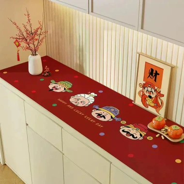 Thảm lót sàn đỏ trang trí lễ hội, khăn trải bàn da dài, chống nước, bảo vệ nhà, giá ưu đãi 279k