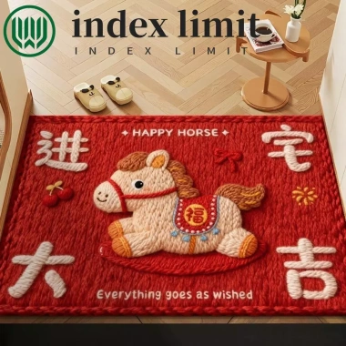 Thảm lót sàn ngựa dệt khô nhanh 2.026 Chống trượt Tết Nguyên Đán chúc phúc Thảm Pony