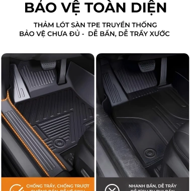 Thảm lót sàn ô tô TPE tràn viền bậc cửa, bảo vệ toàn bộ ICHINI, chống trầy xước, giảm giá 19%