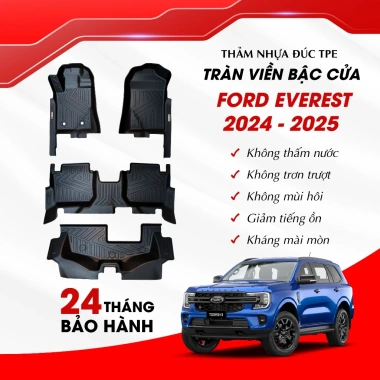 Thảm Lót TPE Ford Everest 2.019‑2.025 – Tràn Viên Bậc Cửa, Không Thấm Nước, Không Mùi, Giá 1,935,000₫