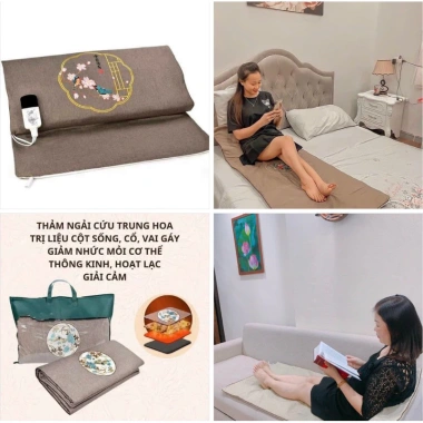 Thảm ngải cứu dày đẹp 2,2kg, cắm điện trực tiếp 60x150cm Giá ưu đãi 315.000đ 3