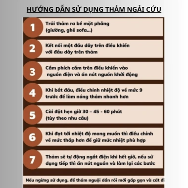 Thảm Ngải Cứu Điện Thảo Dược Đông Y – Đệm Sưởi Ấm, Giảm Đau Mỏi, Cải Thiện Giấc Ngủ – Giá 255.000₫ (Giảm từ 328.950₫) 2