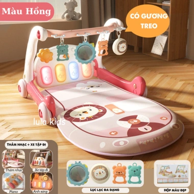 Thảm nhạc 3in1 cao cấp cho bé sơ sinh, xe tập đi, kệ chữ A, giảm giá 417.000đ