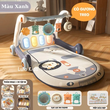 Thảm nhạc 3in1 cao cấp cho bé sơ sinh, xe tập đi, kệ chữ A, giảm giá 417.000đ