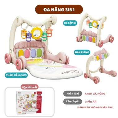 Thảm nhạc 3IN1 cho bé 0-12 tháng – Xe tập đi, piano, nằm chơi, 379.000₫ 6