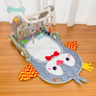 Thảm nhạc 4in1 cho bé sơ sinh kiêm xe tập đi piano màu xám 9BABY - Giá 419.000₫ 2