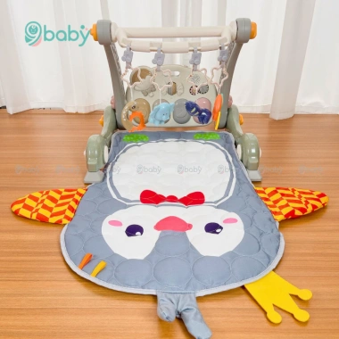 Thảm nhạc 4in1 cho bé sơ sinh kiêm xe tập đi piano màu xám 9BABY - Giá 419.000₫ 3