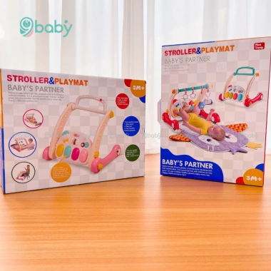 Thảm nhạc 4in1 cho bé sơ sinh kiêm xe tập đi piano màu xám 9BABY - Giá 419.000₫ 8