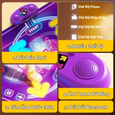Thảm Nhảy Audition Bé - Bluetooth Phát Nhạc Từ Điện Thoại, Phát Triển Vận Động 5