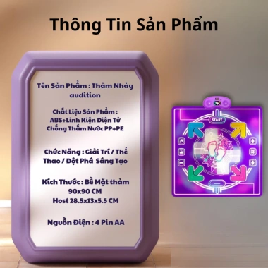 Thảm Nhảy Audition Bé - Bluetooth Phát Nhạc Từ Điện Thoại, Phát Triển Vận Động 7