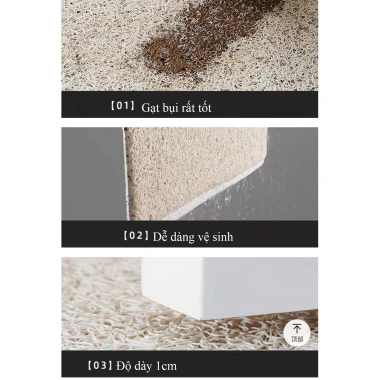 Thảm nhựa rối PVC cỡ to 60x90cm hoạ tiết gấu - Dễ cắt, phù hợp khung cửa, tiện dụng, giá ưu đãi 189.000₫