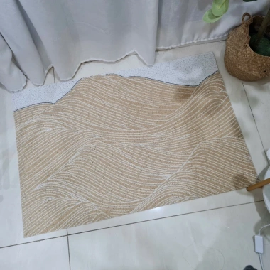 Thảm nhựa rối PVC cỡ to 60x90cm hoạ tiết gấu - Dễ cắt, phù hợp khung cửa, tiện dụng, giá ưu đãi 189.000₫