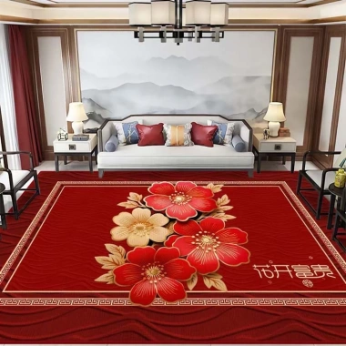 Thảm Nhung Pha Lê Đỏ Trang Trí Năm Mới Phòng Khách - Trung Quốc, Chống Bẩn, Chống Mài Mòn, Loại Bụi 6 Thảm Nhung Pha Lê Đỏ Trang Trí Năm Mới Phòng Khách - Trung Quốc, Chống Bẩn, Chống Mài Mòn, Loại Bụi 6
