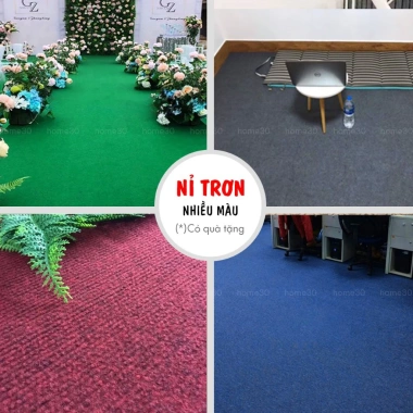 Thảm nỉ 3mm trơn 1 màu dạng cuộn - Giá rẻ 7.900đ, phù hợp văn phòng và sự kiện