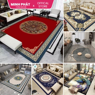 Thảm nỉ Bali họa tiết Bắc Âu và cổ điển, êm mịn, phù hợp phòng khách, phòng ngủ - Minh Phát P14 - Giá 240.000