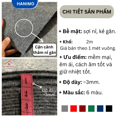 Thảm nỉ đa năng 3mm lót sàn phòng khách & văn phòng - HANIMO HA22 22.900₫