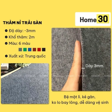 Thảm nỉ dày hoa văn sọc - Trải văn phòng giá rẻ siêu tiết kiệm, chỉ 9.500₫