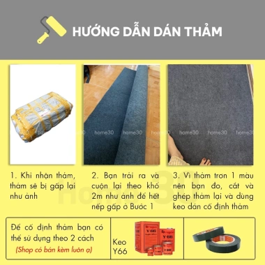 Thảm nỉ dày hoa văn trơn Trải sàn văn phòng, sự kiện, chống trơn trượt 11.500₫