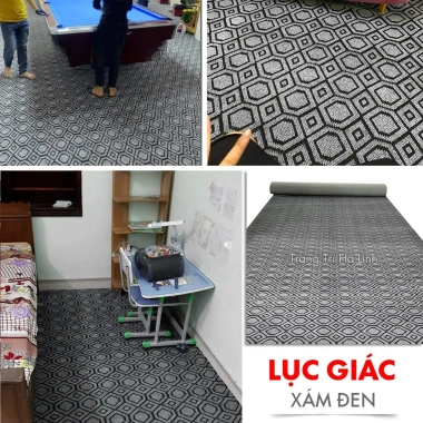 Thảm nỉ JACQUARD dày 5mm chống cháy, đen trám đỏ, khổ rộng 2m - Giá chỉ 13.000đ