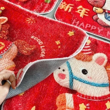 Thảm Nỉ Lông Cừu 5D Ngựa May Mắn - Trang Trí Chào Xuân, Giá chỉ 152.000 VND