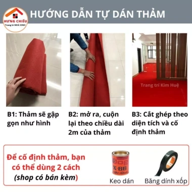 Thảm nỉ trài 3mm trơn - Lót sàn, trang trí nhà, sự kiện, sân khấu, hội nghị - Giá 35.000đ - Hưng Chiếu