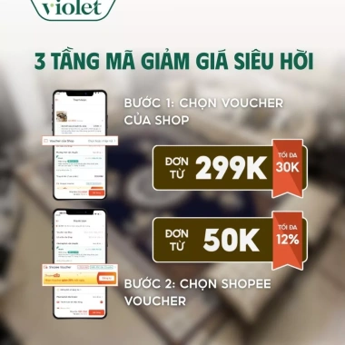 Thảm phòng khách Bali Violet sang trọng, sợi len mềm mịn, an toàn cho trẻ, giảm giá 20% chỉ 332.000 VND 7