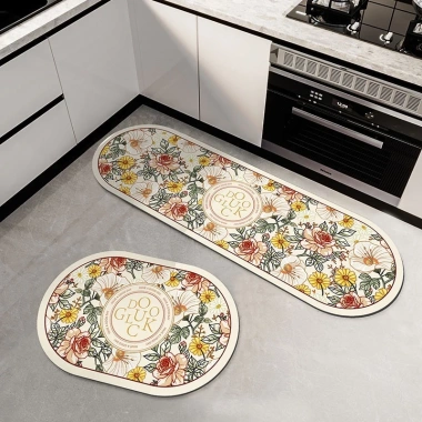 Thảm sàn nhà bếp cao su chống trơn vải tảo cát thấm hút nước - Chỉ 73.000₫